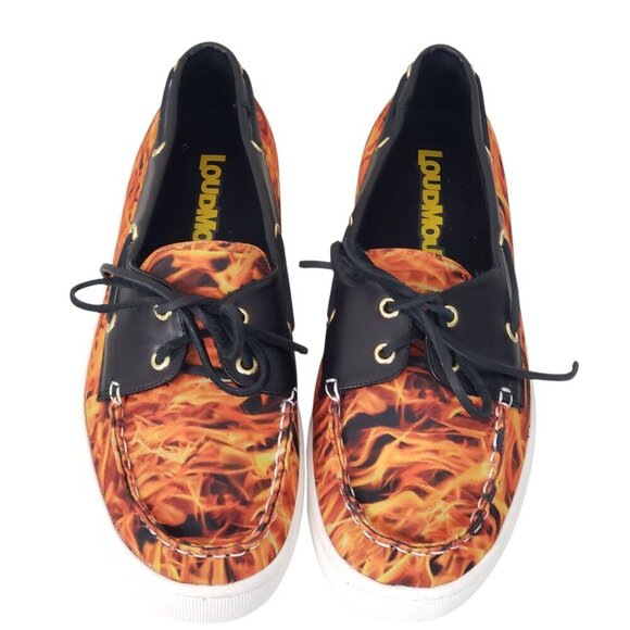 Loudmouth Flames Sailor Boat Style Loafers - Picture 3 of 11